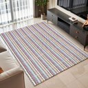 Ver imagem 2 de Tapete Sala Quarto Indiano Moderno Colorido Cru Geométrico 1,40 X 2,00 Antiderrapante