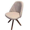 Ver imagem 4 de Cadeira Giratória com Pés em Madeira Castanho Malu - Exclusiva Linho Palha