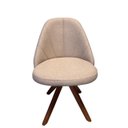 Ver imagem 2 de Cadeira Giratória com Pés em Madeira Castanho Malu - Exclusiva Linho Palha