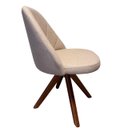 Ver imagem 5 de Cadeira Giratória com Pés em Madeira Castanho Malu - Exclusiva Linho Palha