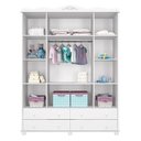 Ver imagem 3 de Jogo de Quarto Infantil Provence New com Guarda Roupa e Berço Branco Acetinado - Planet Baby
