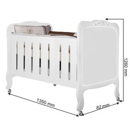 Jogo de Quarto Infantil Provence New com Guarda Roupa e Berço Branco Acetinado - Planet Baby - 6