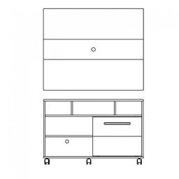 Rack com Painel para TV até 42 Polegadas 1 Porta Fusion Valdemóveis - 3 Rack com Painel para TV até 42 Polegadas 1 Porta Fusion Valdemóveis - 3