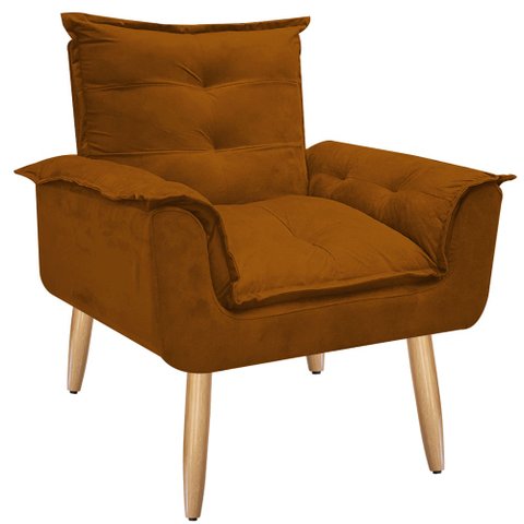 Poltrona Opala para Amamentação Decorativa Tecido Suede Para, Quarto, Sala de Estar e Recepção Pés P