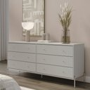 Ver imagem 1 de Cômoda Jasper 182cm 6 Gavetas Multifuncional Província - Off White Fosco