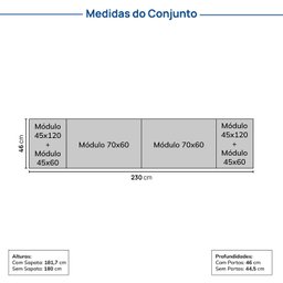 Guarda Roupa 6 Módulos 6 Portas 6 Gavetas Frame Cabecasa MadeiraMadeira   - 4