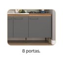 Ver imagem 7 de Cozinha Completa 5 Peças 240cm 7 Portas 1 Gaveta Mel/Grafite - Fellicci Móveis
