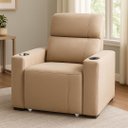 Ver imagem 1 de Cadeira do Papai Ocean Retratil Reclinavel Porta Copo Usb Bege Suede