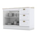 Ver imagem 2 de Balcão de Cozinha 120 Cm Nova York Branco com Tampo Calcare – Henn