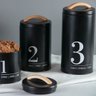 Lata Porta Condimentos N3 Metalla Preto Cozinha Black Yoi - 3