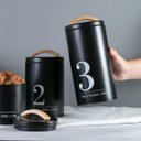 Ver imagem 2 de Lata Porta Condimentos N3 Metalla Preto Cozinha Black Yoi