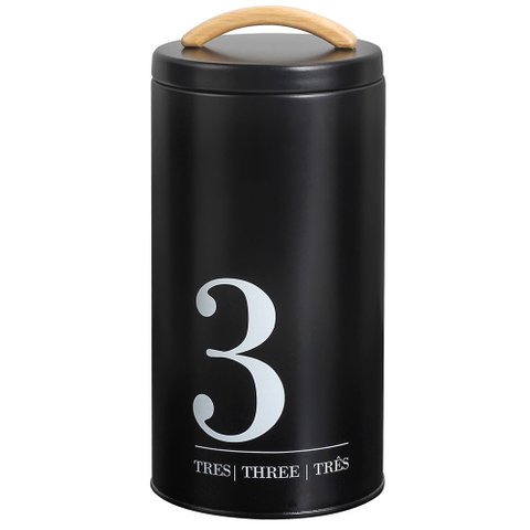 Lata Porta Condimentos N3 Metalla Preto Cozinha Black Yoi