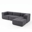 Ver imagem 4 de Sofá Modular 3 Lugares com Puff para Pés Kappesberg Boucle Titanio