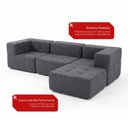 Ver imagem 6 de Sofá Modular 3 Lugares com Puff para Pés Kappesberg Boucle Titanio
