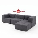 Ver imagem 7 de Sofá Modular 3 Lugares com Puff para Pés Kappesberg Boucle Titanio