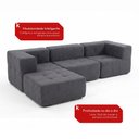 Ver imagem 5 de Sofá Modular 3 Lugares com Puff para Pés Kappesberg Boucle Titanio