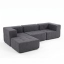 Ver imagem 2 de Sofá Modular 3 Lugares com Puff para Pés Kappesberg Boucle Titanio