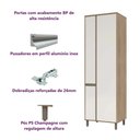 Ver imagem 4 de Paneleiro Torre Cozinha 3 Portas 70 - Módulo Cozinha Mel - Luciane 1318:Pérola Off