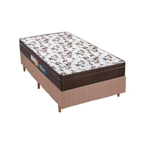 Cama Box Solteiro: Colchão Ortopédico Polar D28/EP Orthoface + Base CRC Rústico Clean(88x188)