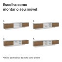 Ver imagem 6 de Rack Suspenso para TV até 80 Polegadas 218 cm 2 Portas Branco/Rustic Stella Madesa