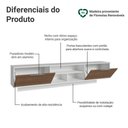 Ver imagem 4 de Rack Suspenso para TV até 80 Polegadas 218 cm 2 Portas Branco/Rustic Stella Madesa