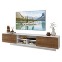 Ver imagem 2 de Rack Suspenso para TV até 80 Polegadas 218 cm 2 Portas Branco/Rustic Stella Madesa