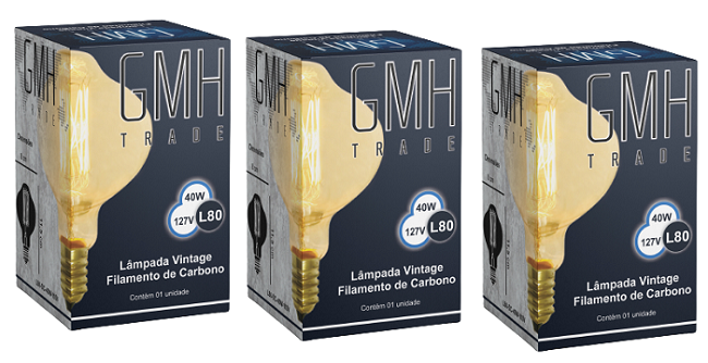 Kit 3 Lampadas Vintage Resistencia Carbono L80 40W GMH 110 - 3