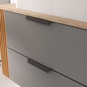 Ver imagem 2 de Conjunto Gabinete Banheiro Taos 80cm (armário + Cuba + Espelheira + Tampo Vidro)