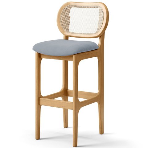 Banqueta Alta Para Cozinha Bancada Sala Tela Betta Fixa L02 Suede Cinza - Lyam Lyam Decor