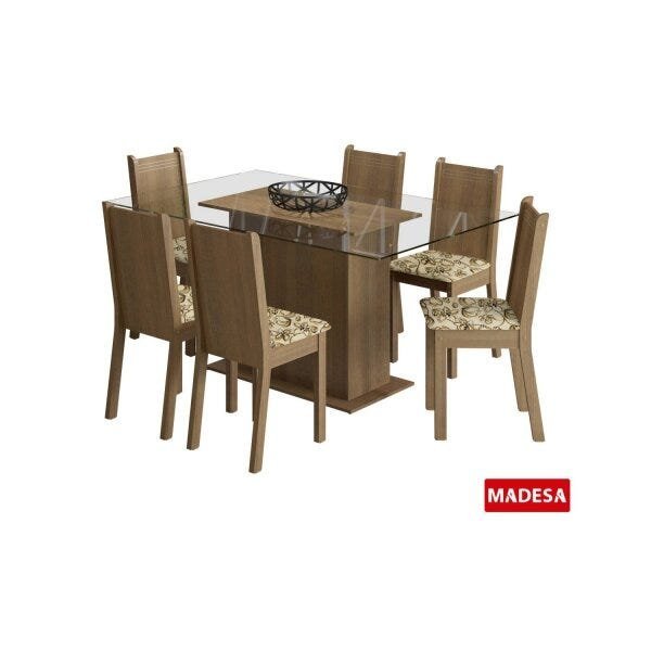 Conjunto Sala de Jantar Mesa e 6 Cadeiras Molly Madesa - 2