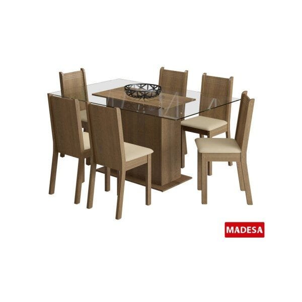 Conjunto Sala de Jantar Mesa e 6 Cadeiras Molly Madesa - 2