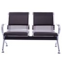 Ver imagem 2 de Cadeira Longarina 2 Lugares Cromada com Estofado