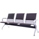 Ver imagem 1 de Cadeira Longarina 3 Lugares Cromada com Estofado Preto