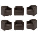 Ver imagem 1 de Kit 6 Poltronas para Recepção Clínica Médica - Balaqui Decor Cor:Marrom