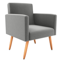 Ver imagem 1 de Poltrona Decorativa Lyon Suede Cinza 64cm com Espuma D20 para Sala Quarto e Escritório