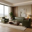 Ver imagem 1 de Sofá 3 Lugares com Kit 2 Poltronas Arezzo Sintetico PU D03 - D'Rossi