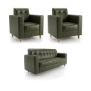 Ver imagem 4 de Sofá 3 Lugares com Kit 2 Poltronas Arezzo Sintetico PU D03 - D'Rossi