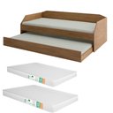 Ver imagem 5 de Sofá Cama Solteiro Duo com Cama Auxiliar em Mdf Reforçado 15mm Amendoa com 2 Colchões