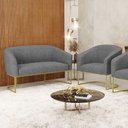 Ver imagem 7 de Sofá Namoradeira e Poltrona Base Industrial Dourado Stella D03 - D'Rossi Cor A79 Preto