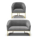 Ver mais imagens de Sofá Namoradeira e Poltrona Base Industrial Dourado Stella D03 - D'Rossi Cor A79 Preto