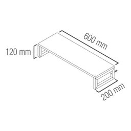 Prateleira Preta com Suporte em Aço Nicho Industrial Nip1-6020 Brasforma - 2