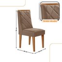 Ver imagem 3 de Mesa de Jantar Eloise 180cm Tampo Mdf com Vidro 6 Cadeiras Veludo Capuccino Off White Naturale