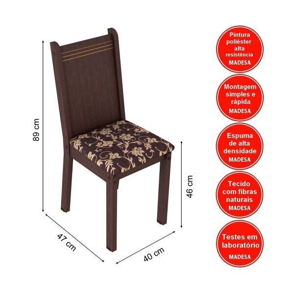 Conjunto de Mesa com 4 Cadeiras Rosie Madesa - 5
