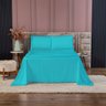 Roupa de Cama 400 Fios Casal 4 Peças Ponto Palito Cor:azul Claro - 2