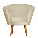 Ver imagem 1 de Poltrona Cadeira Decorativa Pétala - Corino Bege Cipatex
