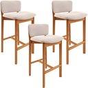 Ver imagem 1 de Kit 03 Banquetas Alta para Cozinha Sala de Jantar Bar Dara L02 Suede Bege - Lyam Decor