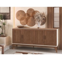 Buffet Aparador Organizador Sierra 4 Portas 172cm Edn:nogueira - 2