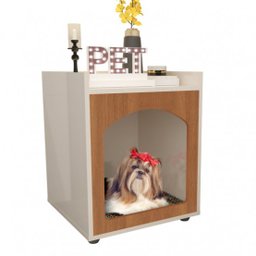 Mesa de Cabeceira Pet para Qualquer Ambiente e Conforto:off White Freijo - 2