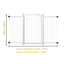 Ver imagem 2 de Grade Proteção Segurança Portão Pet 80cm Branco Bebê Cão com Extensor 2 de 30cm Itagold