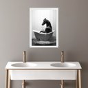Ver imagem 1 de Quadro Banheiro Coleção Animais - Cavalo 24x18cm - com Vidro:madeira Branca